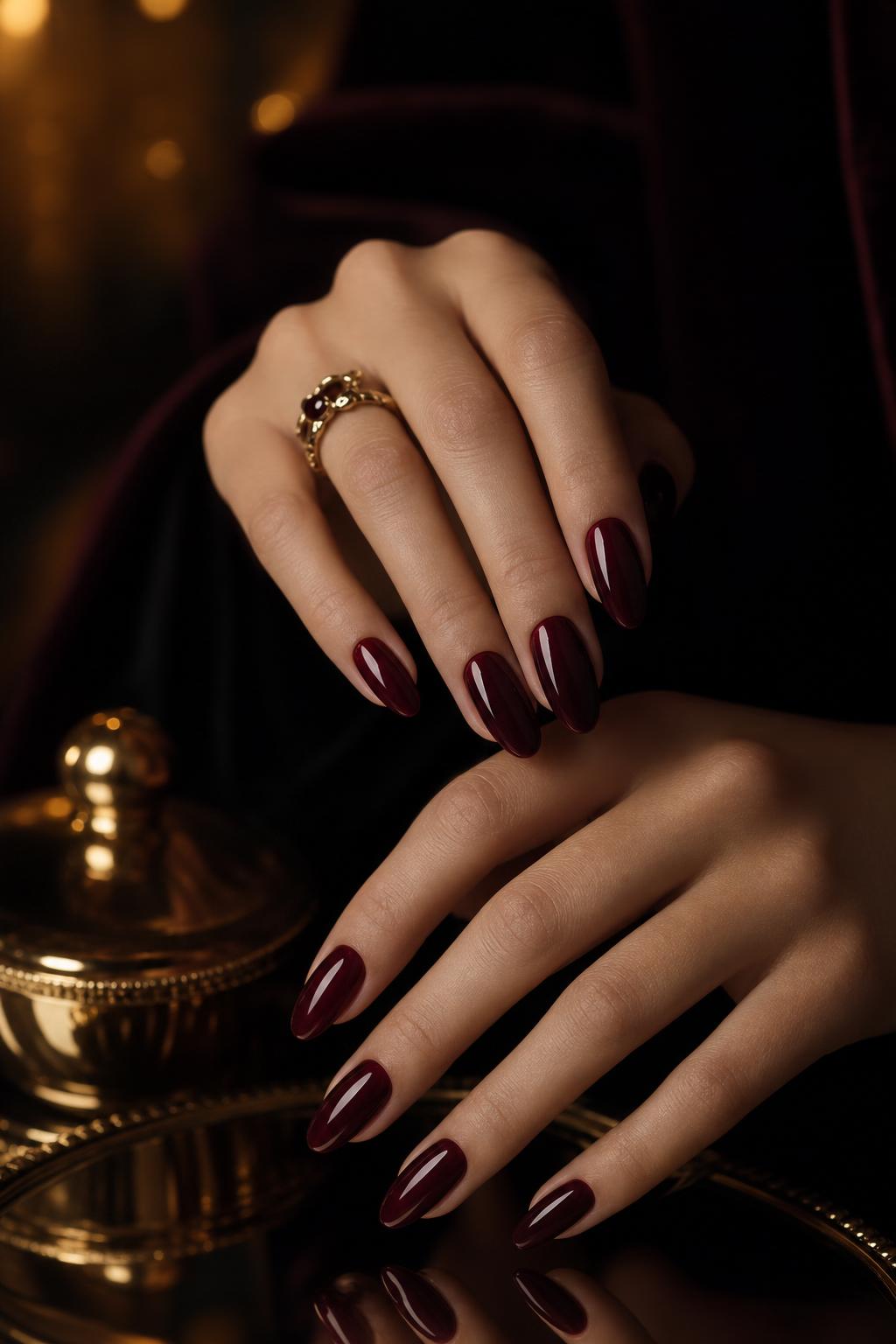Manucure burgundy NailHouse